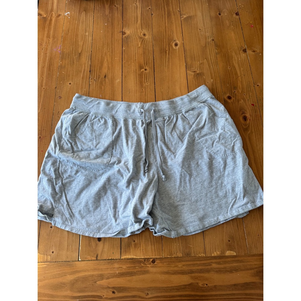 Champion Women Gray Fleece Lounge Shorts‎ 4X Elastic Waist Drawstring Pockets